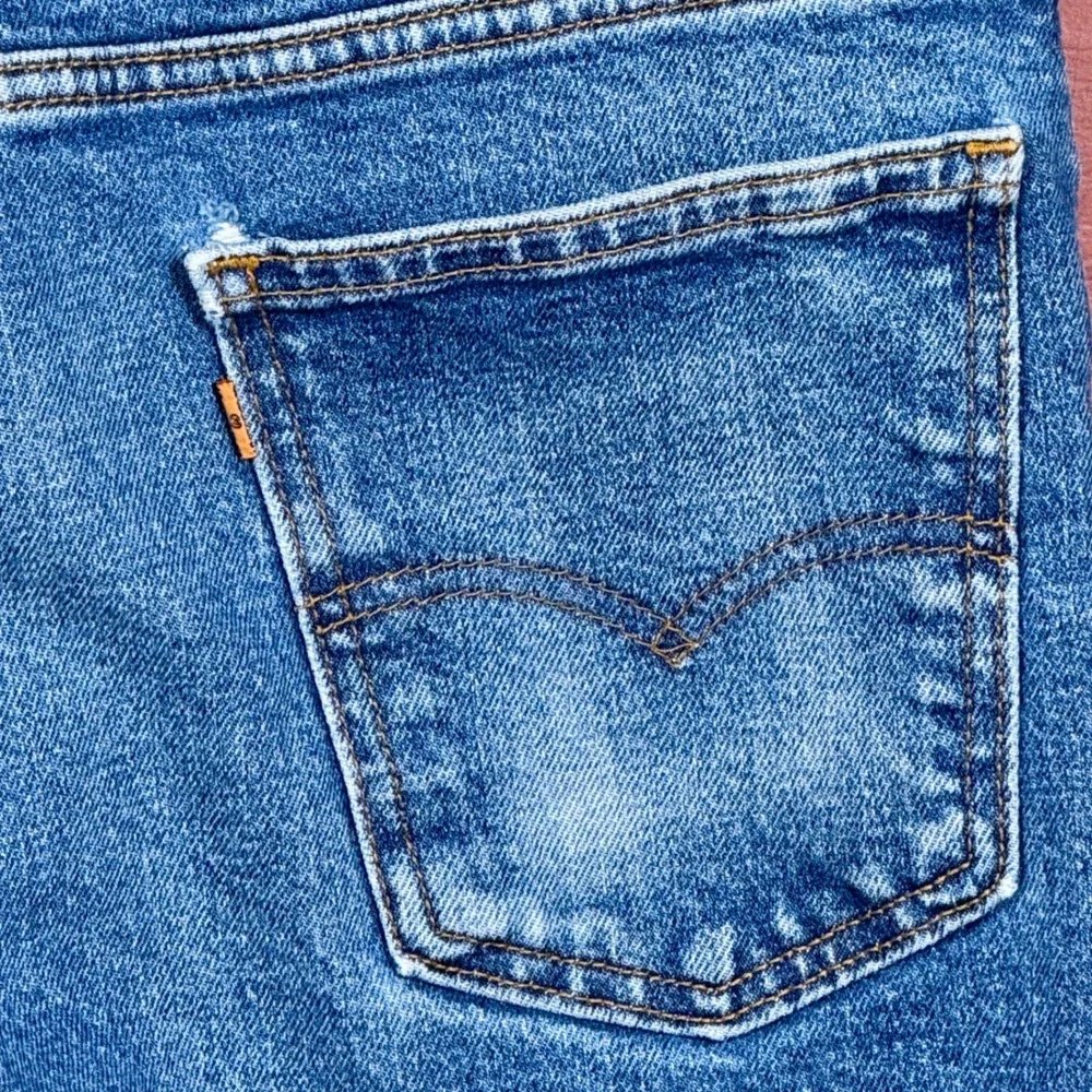 USA 80s Vintage 517 Levi's Jeans Orange‎ Tab Faded Wash Distressed